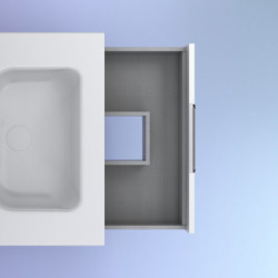 comprar Set Suki 60cm 3 Cajones Blanco Brillo online - Amizuva