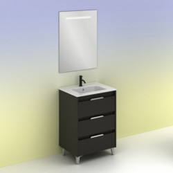 comprar Set Suki 60cm 3 Cajones Antracita Brillo online - Amizuva