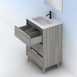 comprar Set Suki 60cm 3 Cajones Gris Arenado online - Amizuva