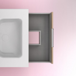 comprar Set Suki 60cm 3 Cajones Nogal Arenado online - Amizuva