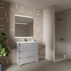 comprar Set Suki 80cm 3 Cajones Gris Arenado online - Amizuva