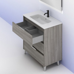 comprar Set Suki 80cm 3 Cajones Gris Arenado online - Amizuva