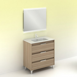 comprar Set Suki 80cm 3 Cajones Nogal Arenado online - Amizuva