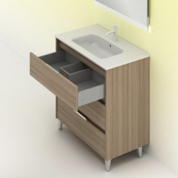 comprar Set Suki 80cm 3 Cajones Nogal Arenado online - Amizuva
