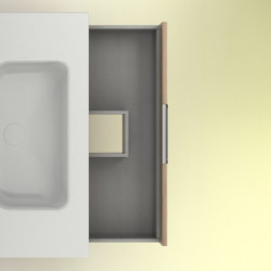 comprar Set Suki 80cm 3 Cajones Nogal Arenado online - Amizuva