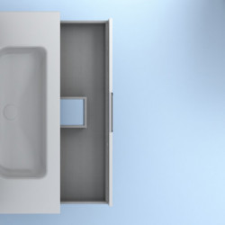 comprar Set Suki 100cm 3 Cajones Blanco Brillo online - Amizuva