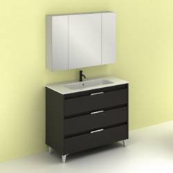 comprar Set Suki 100cm 3 Cajones Antracita Brillo online - Amizuva