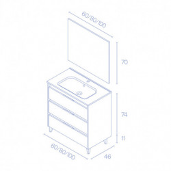 comprar Set Suki 100cm 3 Cajones Nogal Arenado online - Amizuva