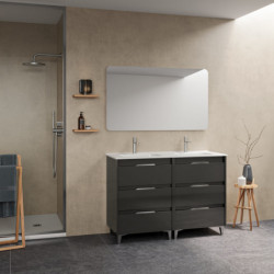 comprar Set Suki 120cm 6 Cajones Antracita Brillo online - Amizuva
