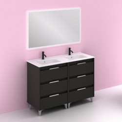 comprar Set Suki 120cm 6 Cajones Antracita Brillo online - Amizuva