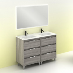 comprar Set Suki 120cm 6 Cajones Gris Arenado online - Amizuva