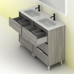 comprar Set Suki 120cm 6 Cajones Gris Arenado online - Amizuva