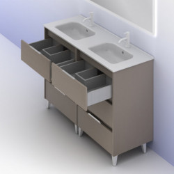 comprar Set Suki 120cm 6 Cajones Fumé Arenado online - Amizuva