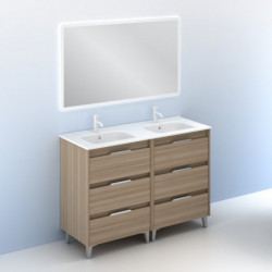 comprar Set Suki 120cm 6 Cajones Nogal Arenado online - Amizuva