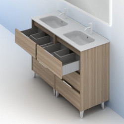 comprar Set Suki 120cm 6 Cajones Nogal Arenado online - Amizuva