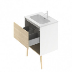 comprar Set Nara 60cm 1 Cajón+1 Hueco Blanco Mate-Roble Are online - Amizuva