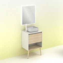 comprar Set Nara Top 60cm 1 Cajón+1 Hueco Blanco Mate-Roble Are online - Amizuva