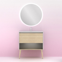 comprar Set Nara 80cm 1 Cajón+1 Hueco Blanco Mate-Roble Are online - Amizuva