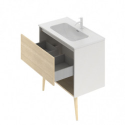 comprar Set Nara 80cm 1 Cajón+1 Hueco Blanco Mate-Roble Are online - Amizuva
