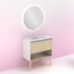 comprar Set Nara 80cm 1 Cajón+1 Hueco Blanco Mate-Roble Are online - Amizuva