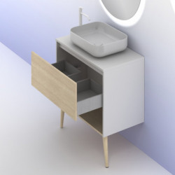 comprar Set Nara Top 80cm 1 Cajón+1 Hueco Blanco Mate-Roble Are online - Amizuva