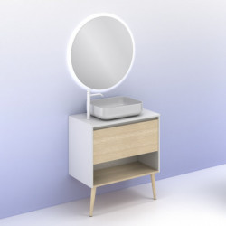 comprar Set Nara Top 80cm 1 Cajón+1 Hueco Blanco Mate-Roble Are online - Amizuva