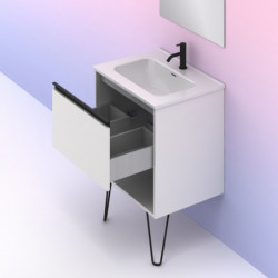 comprar Set Yoko 60cm 1 Cajón+1 Hueco Blanco Brillo online - Amizuva