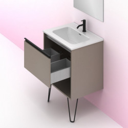 comprar Set Yoko 60cm 1 Cajón+1 Hueco Fumé Arenado online - Amizuva