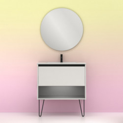 comprar Set Yoko 80cm 1 Cajón+1 Hueco Blanco Brillo online - Amizuva