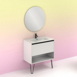 comprar Set Yoko 80cm 1 Cajón+1 Hueco Blanco Brillo online - Amizuva
