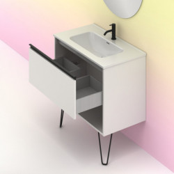 comprar Set Yoko 80cm 1 Cajón+1 Hueco Blanco Brillo online - Amizuva