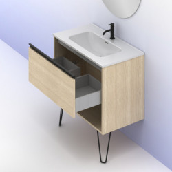 comprar Set Yoko 80cm 1 Cajón+1 Hueco Roble Arenado online - Amizuva