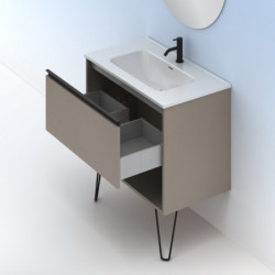 comprar Set Yoko 80cm 1 Cajón+1 Hueco Fumé Arenado online - Amizuva