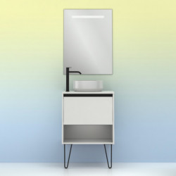 comprar Set Yoko Top 60cm 1 Cajón+1 Hueco Blanco Brillo online - Amizuva
