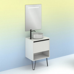 comprar Set Yoko Top 60cm 1 Cajón+1 Hueco Blanco Brillo online - Amizuva