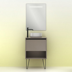 comprar Set Yoko Top 60cm 1 Cajón+1 Hueco Fumé Arenado online - Amizuva