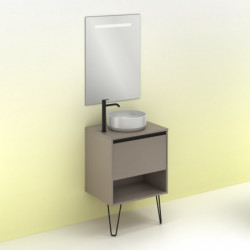 comprar Set Yoko Top 60cm 1 Cajón+1 Hueco Fumé Arenado online - Amizuva