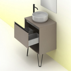 comprar Set Yoko Top 60cm 1 Cajón+1 Hueco Fumé Arenado online - Amizuva