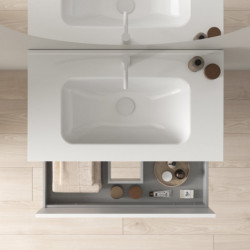 comprar Set Yoko Top 80cm 1 Cajón+1 Hueco Blanco Brillo online - Amizuva