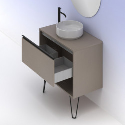 comprar Set Yoko Top 80cm 1 Cajón+1 Hueco Fumé Arenado online - Amizuva