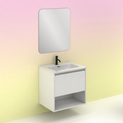 comprar Set Niwa 60cm 1 Cajón+1 Hueco Blanco Brillo online - Amizuva