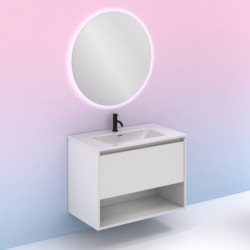 comprar Set Niwa 80cm 1 Cajón+1 Hueco Blanco Brillo online - Amizuva