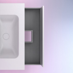 comprar Set Niwa 80cm 1 Cajón+1 Hueco Blanco Brillo online - Amizuva