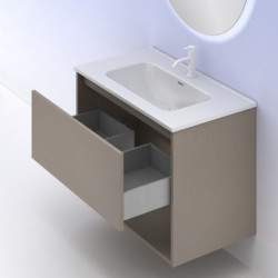 comprar Set Niwa 80cm 1 Cajón+1 Hueco Fumé Arenado online - Amizuva