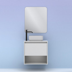 comprar Set Niwa Top 60cm 1 Cajón+1 Hueco Blanco Brillo online - Amizuva