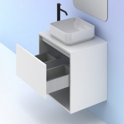 comprar Set Niwa Top 60cm 1 Cajón+1 Hueco Blanco Brillo online - Amizuva