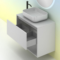comprar Set Niwa Top 80cm 1 Cajón+1 Hueco Blanco Brillo online - Amizuva