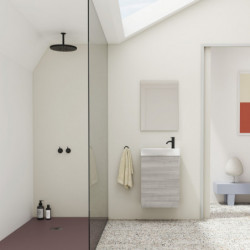 comprar Conjunto Mika Mueble Baño Gris Arenado 45cm 1 Puerta + Lavabo y Espejo. online - Amizuva