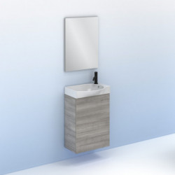 comprar Conjunto Mika Mueble Baño Gris Arenado 45cm 1 Puerta + Lavabo y Espejo. online - Amizuva