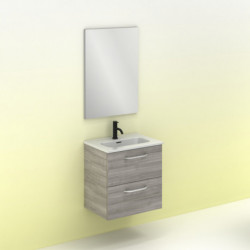 comprar Conjunto Hone Mueble Baño Gris Arenado 50cm 2 Cajones + Lavabo y Espejo. online - Amizuva